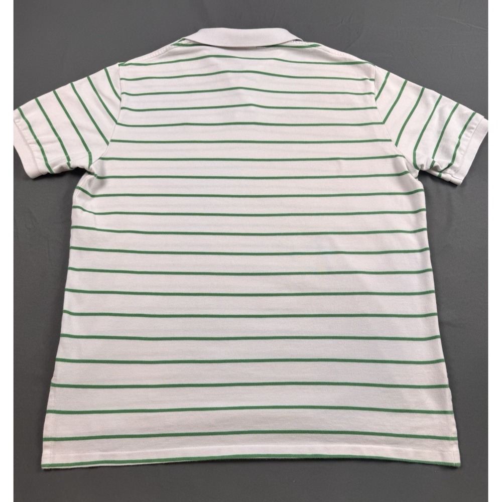 Polo Ralph Lauren Men's Green White Striped Polo Shirt XL Short Sleeve Pink Pony - Picture 12 of 13